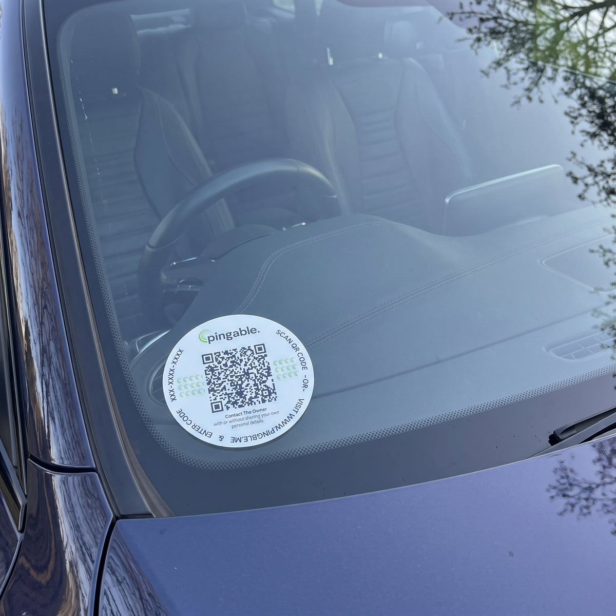 Pingable Car Sticker — Contact the Owner, Privately